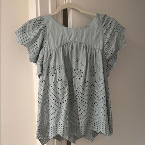 Rebecca Minkoff Eyelet Blouse - Soft Blue